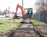 Folytatódik a Vaspálya utcai járdaépítés | 2023. március 2.  csütörtök | Fotó: Iványi Aurél, szeged.hu